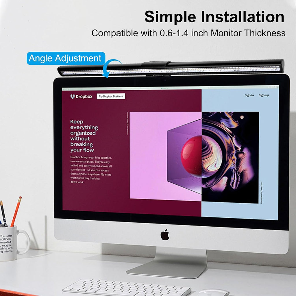 Computer Monitor Lamp, Screen Light Bar Eye Caring, Keyboard Lamp with Clamp/Adjustable Brightness and 3 Color Temperature/No Screen Glare/Space Saving/Usb Powered/For Home&Office-40Cm