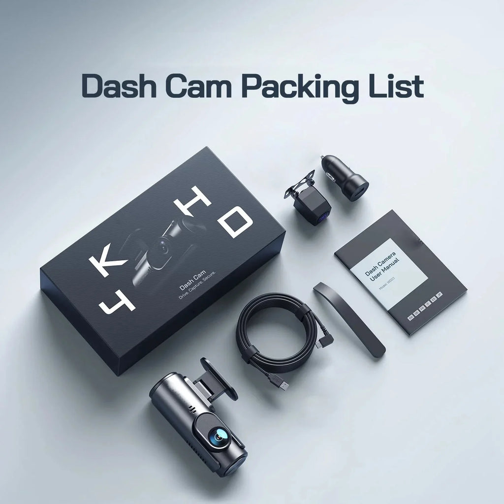 4K Dash Cam Front and Rear with Wifi & 32GB Card, 2.5K+1080P Dual Recording, 170° Wide Angle, Night Vision, G-Sensor, Parking Mode Car Camera