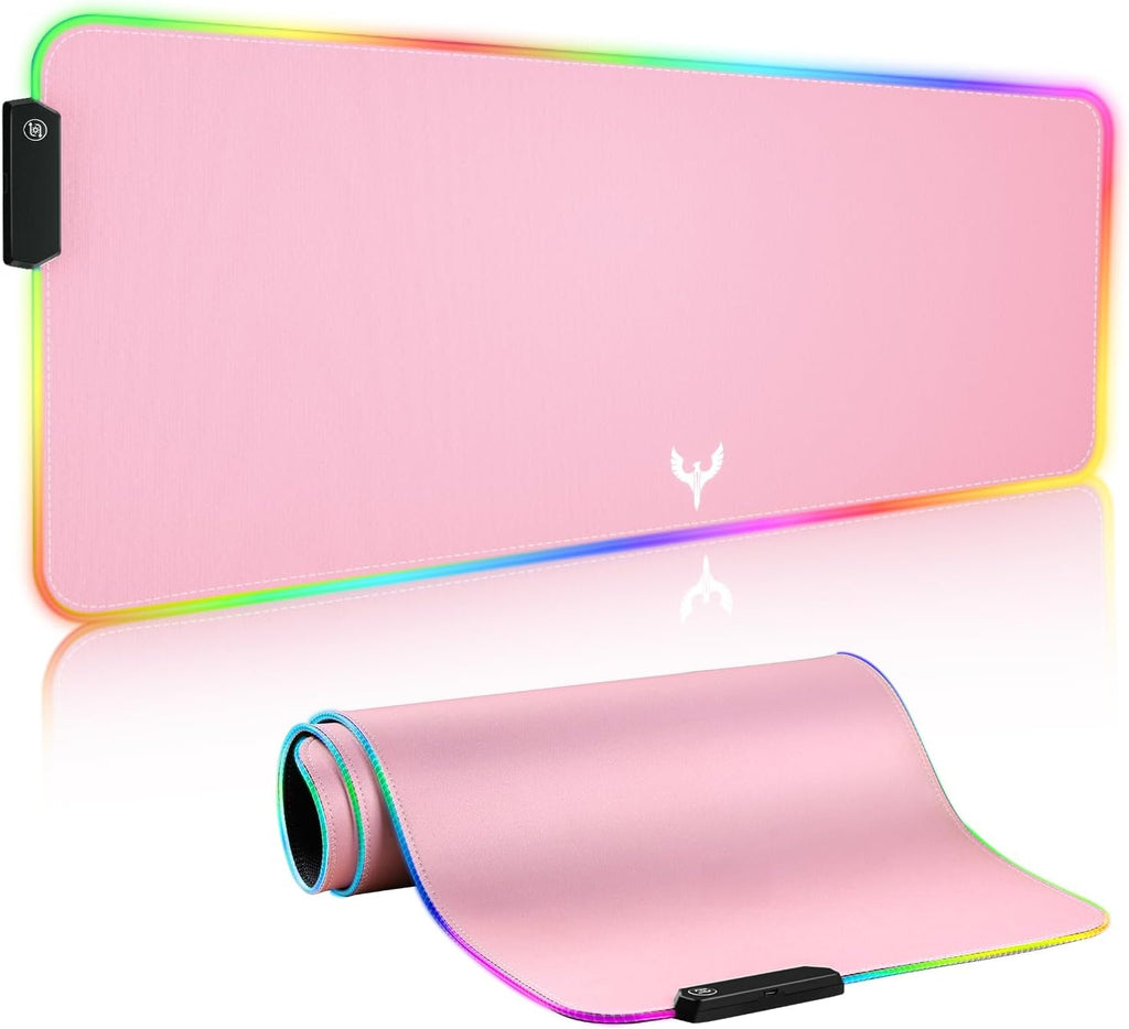 Extra Large RGB Gaming Mouse Pad-14 Light Modes, Extended Soft LED Mouse Pad, Anti-Slip Rubber Base, Computer Keyboard Mousepad Mat (31.5 X 12 Inch)