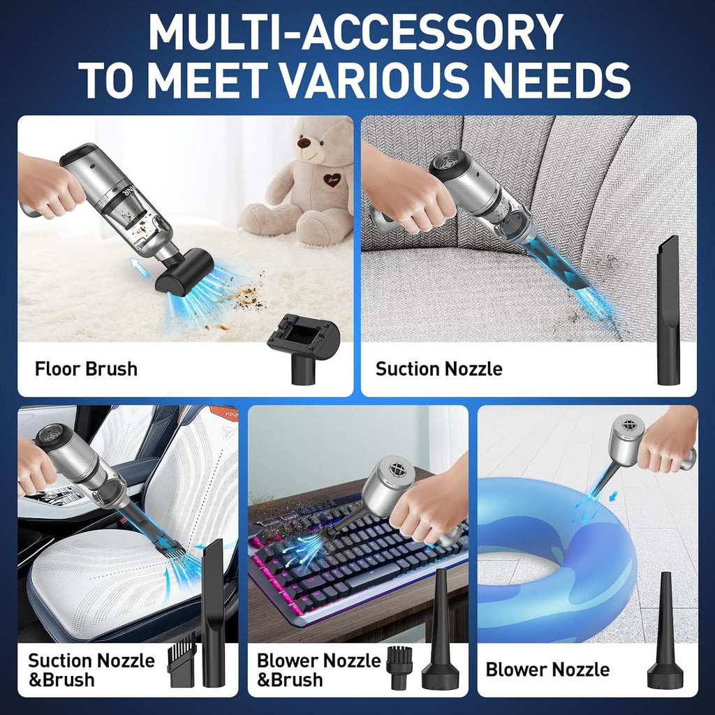 Handheld Car Vacuum Cleaner Cordless with Brushless Motor, 20000PA High Power Vacuum Cleaner & Air Duster, 3 in 1 Keyboard Portable Mini Hand Held Vacuums Cleaner for Car Home
