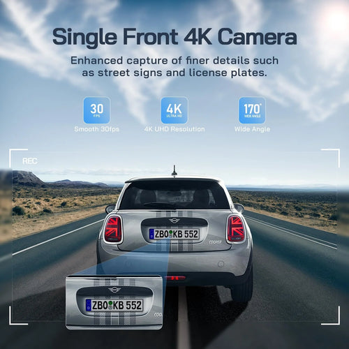 4K Dash Cam Front and Rear with Wifi & 32GB Card, 2.5K+1080P Dual Recording, 170° Wide Angle, Night Vision, G-Sensor, Parking Mode Car Camera