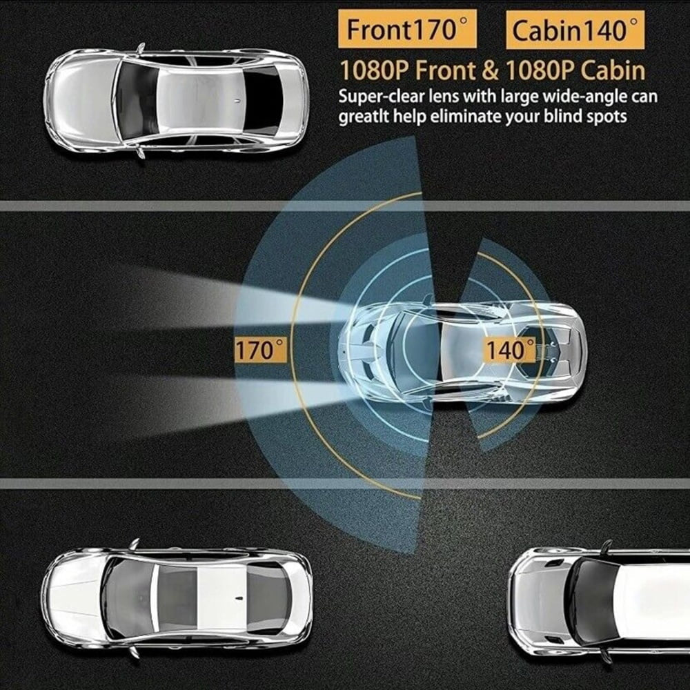 Dash Cam, 4K+1080P Dash Cam Front and Inside, Dual Dash Cam, Car Night Vision Dash Camera with 32GB Card, HDR, G-Sensor, 24Hr Parking, Front Rear Dash Cam Loop Recording