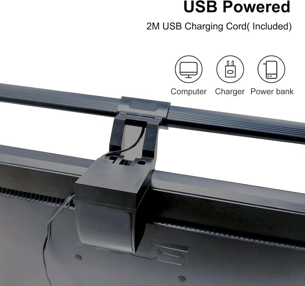 Computer Monitor Lamp, Screen Light Bar Eye Caring, Keyboard Lamp with Clamp/Adjustable Brightness and 3 Color Temperature/No Screen Glare/Space Saving/Usb Powered/For Home&Office-40Cm