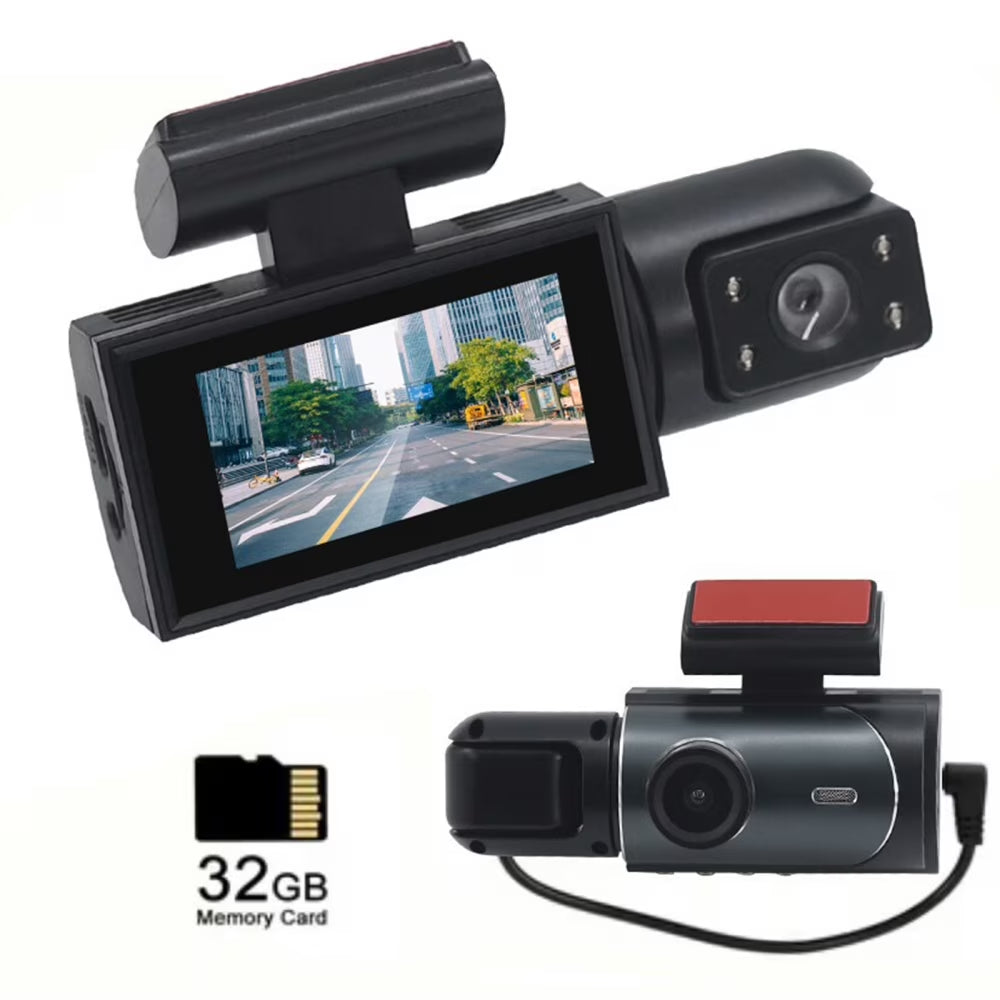 Dash Cam, 4K+1080P Dash Cam Front and Inside, Dual Dash Cam, Car Night Vision Dash Camera with 32GB Card, HDR, G-Sensor, 24Hr Parking, Front Rear Dash Cam Loop Recording