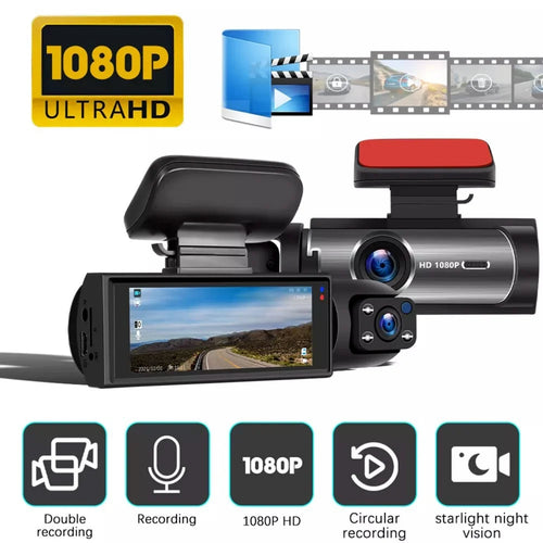 Dash Cam, 4K+1080P Dash Cam Front and Inside, Dual Dash Cam, Car Night Vision Dash Camera with 32GB Card, HDR, G-Sensor, 24Hr Parking, Front Rear Dash Cam Loop Recording