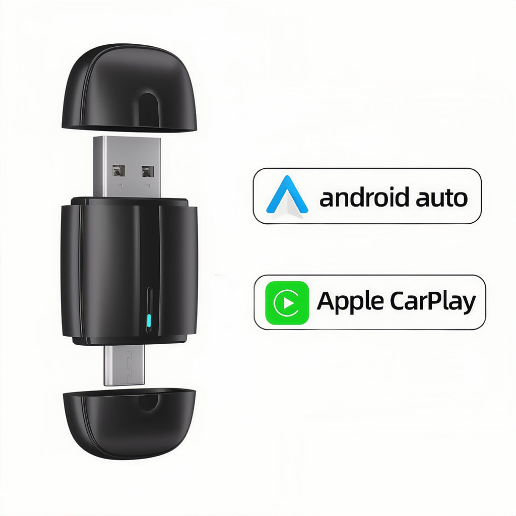 Dnxniaify New In-Car Wireless Carplay Adapter for Apple and Android Systems, Mini Size, Fast Connection, Super Strong Signal without Delay, Stable Control