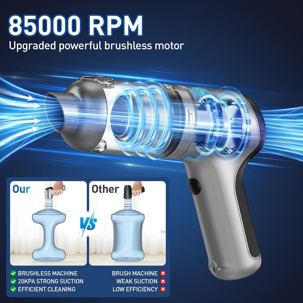 Handheld Car Vacuum Cleaner Cordless with Brushless Motor, 20000PA High Power Vacuum Cleaner & Air Duster, 3 in 1 Keyboard Portable Mini Hand Held Vacuums Cleaner for Car Home