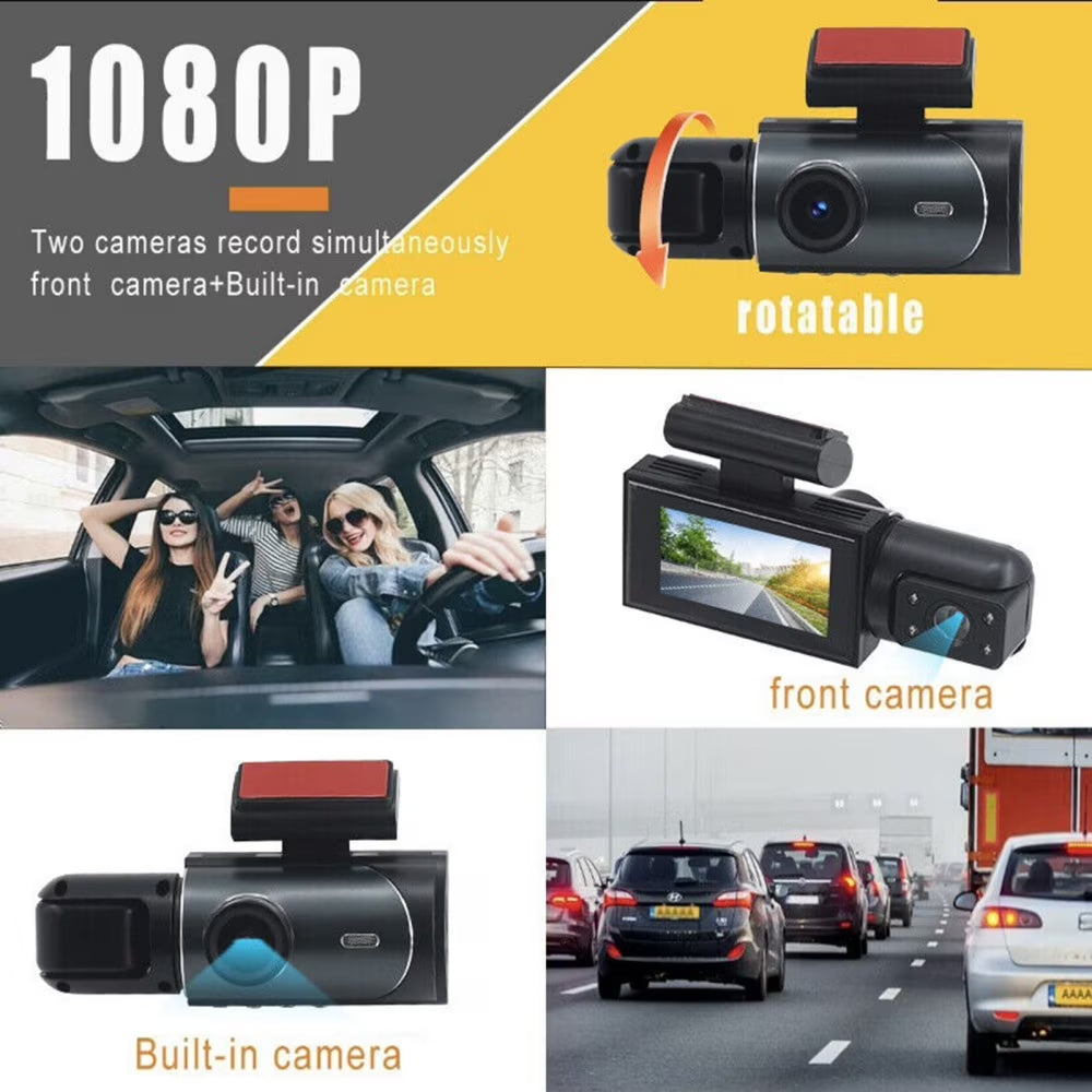 Dash Cam, 4K+1080P Dash Cam Front and Inside, Dual Dash Cam, Car Night Vision Dash Camera with 32GB Card, HDR, G-Sensor, 24Hr Parking, Front Rear Dash Cam Loop Recording