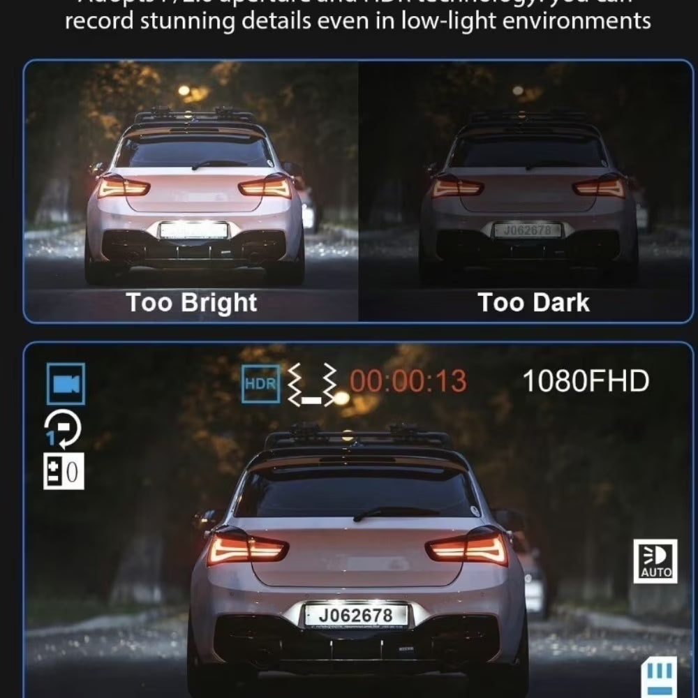Dash Cam, 4K+1080P Dash Cam Front and Inside, Dual Dash Cam, Car Night Vision Dash Camera with 32GB Card, HDR, G-Sensor, 24Hr Parking, Front Rear Dash Cam Loop Recording