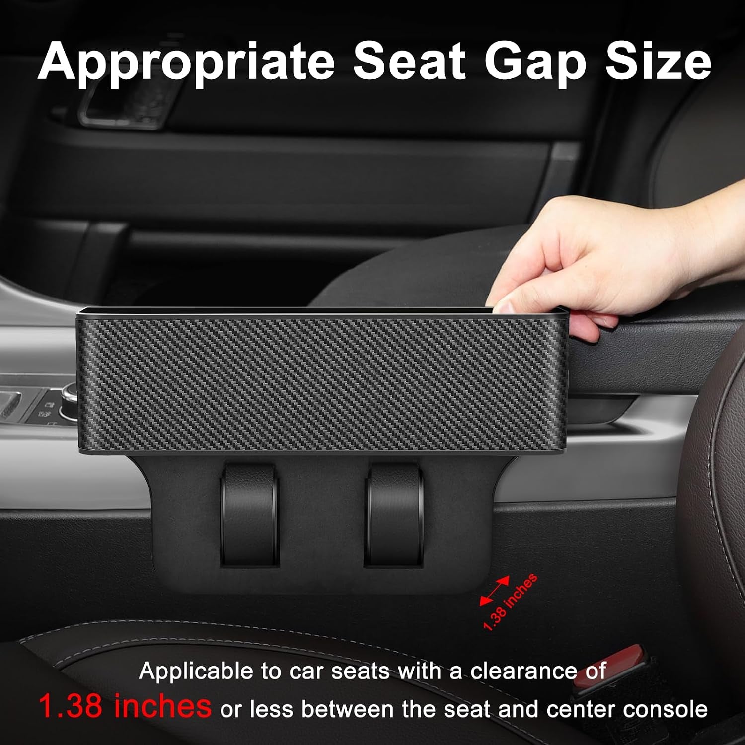 Car Seat Gap Filler, Multifunctional Car Seat Gap Filler Organizer, 2 Pack Car Seat Organizer for Storing Phones, Keys, Cards, Data Cables, Universal Fit Car SUV Truck