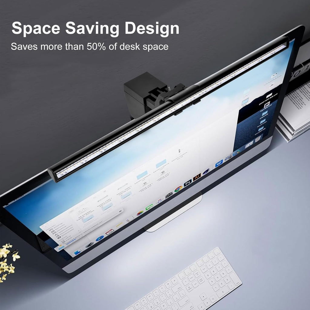 Computer Monitor Lamp, Screen Light Bar Eye Caring, Keyboard Lamp with Clamp/Adjustable Brightness and 3 Color Temperature/No Screen Glare/Space Saving/Usb Powered/For Home&Office-40Cm